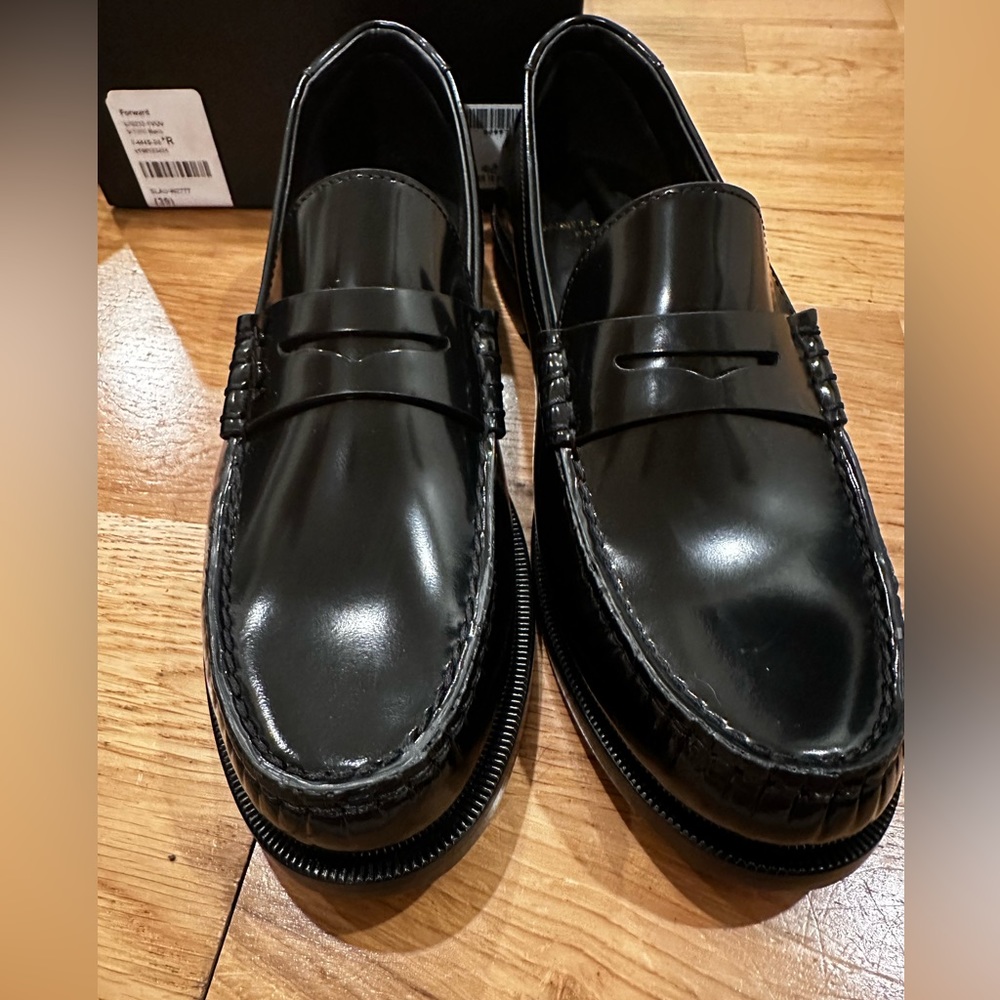 NWT SAINT LAURENT LE LOAFERS BLACK/NERO 39 LEATHER